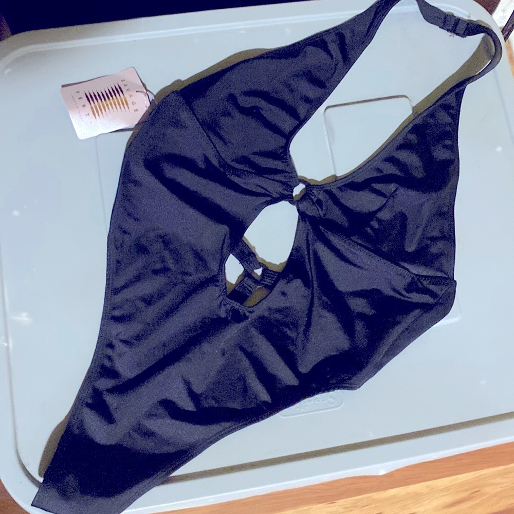 Savage Fenty thong bathing suit , large , black